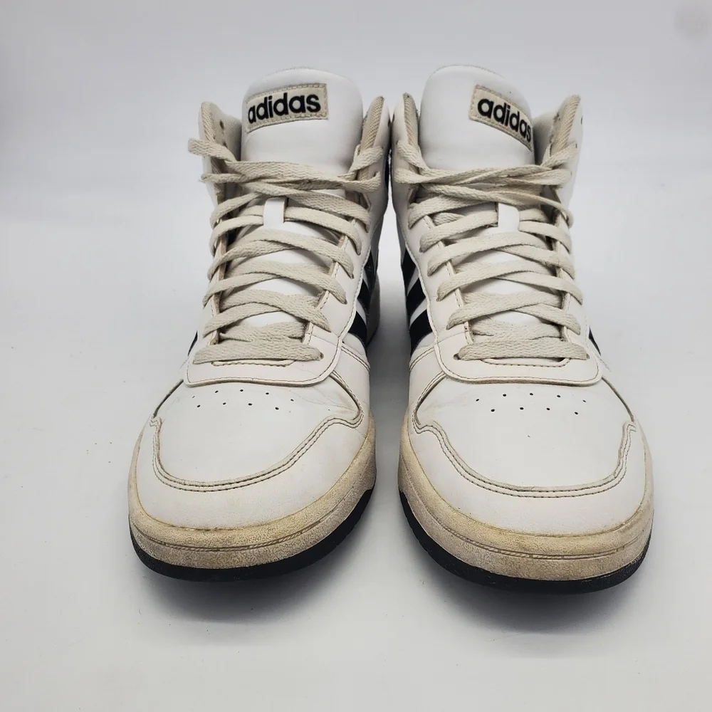 Adidas Shoe Mens 10.5 Neo Hoops 2.0 BB7208 White Black Casual Sneakers